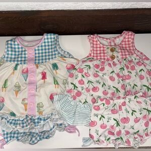 🍓🍦 Sweet Honey Diaper Set Bundle – Strawberry + Ice Cream Prints, 12/18m 🍧